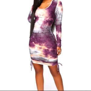 Ladies Tie-Dye Hooded  Dress sz Small
